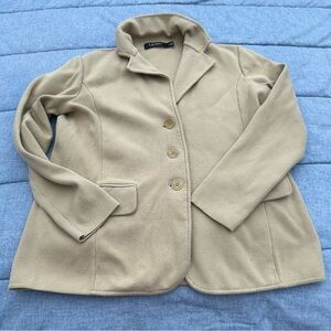 Lauren Ralph Lauren Black Label Combed Cotton Birch Tan Blazer Size Large